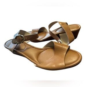 Cole Haan Tan Open-Toe Ankle Strap Sandals